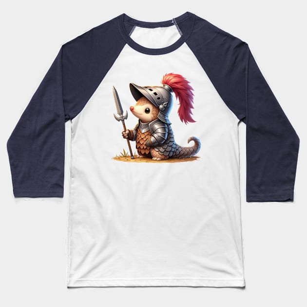 Cute Pangolin Knight Baseball T-Shirt by Dmytro